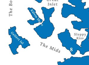 Map detail of White Lake islands